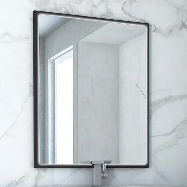 Зеркало Cezares Tiffany 90x73 nero grafite, с LED-подсветкой Sancos — Оригинал