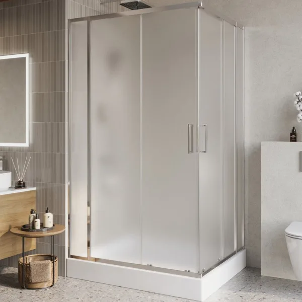 Душевой уголок BelBagno Luce AH-22-120/100-P-Cr профиль хром, стекло рифленое Sancos — Оригинал