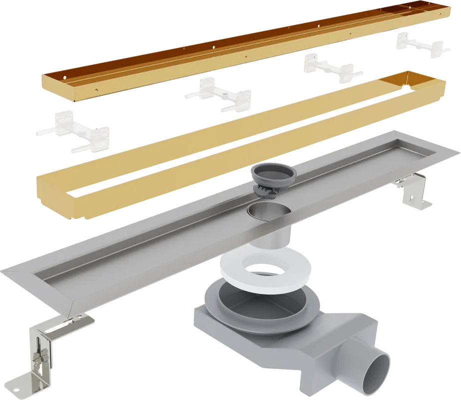 Душевой трап (лоток) Plumberia Selection PST In-Tile 100 см, золото 24К Sancos — официальный сайт