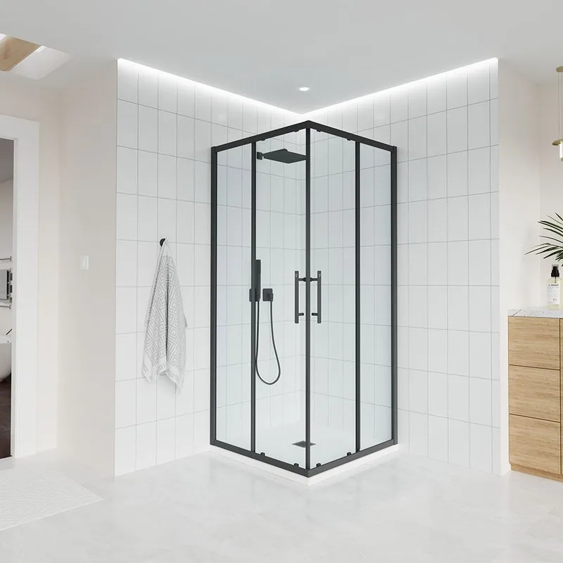 Душевой уголок Veconi Evo 300 B 120х80 см, профиль матовый черный, стекло прозрачное Sancos — официальный сайт