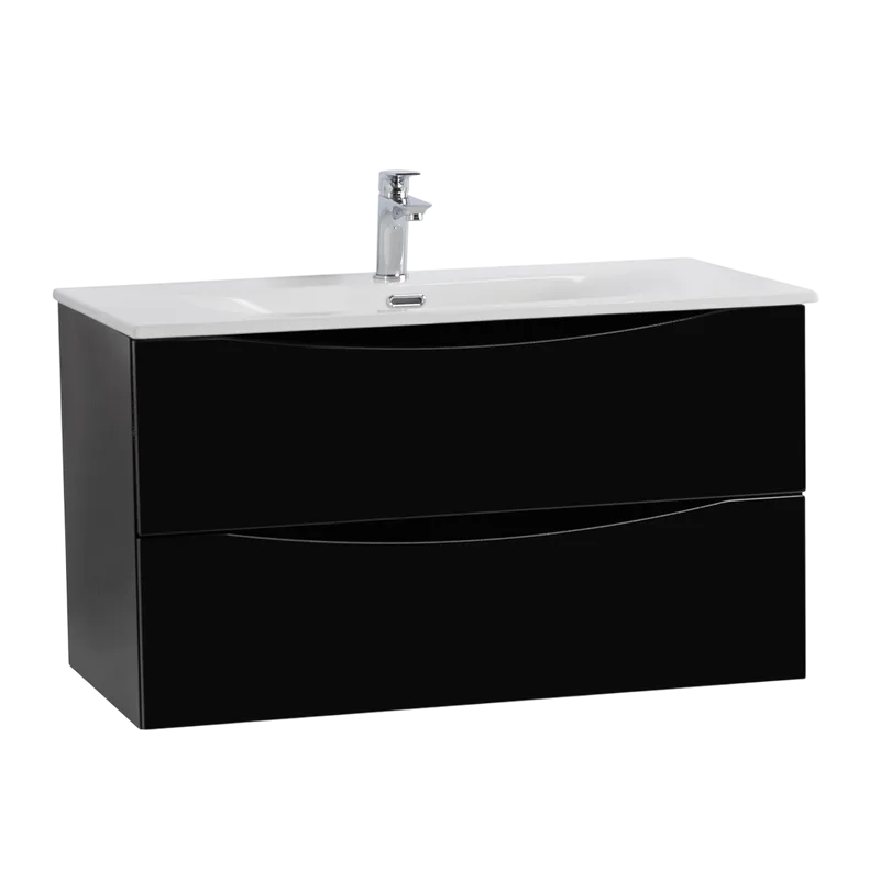 Тумба под раковину без столешницы BelBagno Marino-cer-n 100 подвесная, nero lucido Sancos — официальный сайт