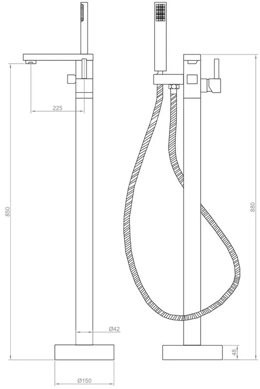 Напольный смеситель для ванны с душем RGW Shower Panels SP-350, хром Sancos — официальный сайт