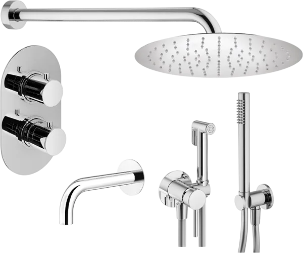 Комплект для ванной Plumberia Selection Ixo KITZXOT19CR260 С ВНУТРЕННЕЙ ЧАСТЬЮ, хром Sancos — Оригинал