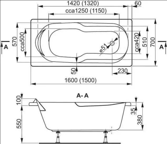 Акриловая ванна Vagnerplast Nymfa VPBA167NYM2E-04 без опоры 160x70 см, пристенная, ультрабелая Sancos — официальный сайт