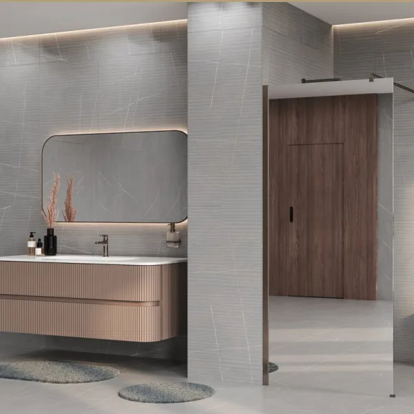 Душевая перегородка Wasserkraft Rur 30W 90 см, профиль никель, стекло зеркальное Sancos — Оригинал