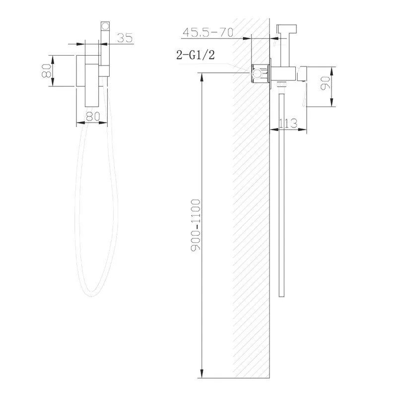 Гигиенический душ Abber Wasserfall AF8625G со смесителем, С ВНУТРЕННЕЙ ЧАСТЬЮ, матовое золото Sancos — официальный сайт