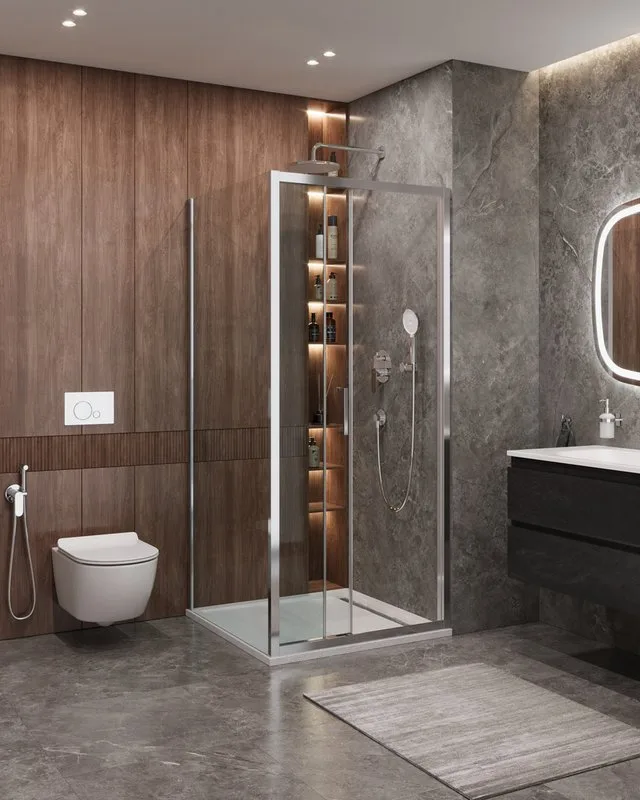 Душевой уголок Cezares Molveno AF 31 90 C CR IV 90х90 см, профиль хром, стекло прозрачное Sancos — официальный сайт