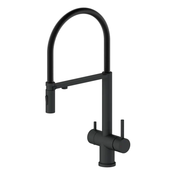 Смеситель для кухни Wonzon & Woghand WW-88458009-MB с гибким изливом, матовый черный Sancos — Оригинал
