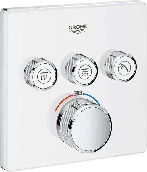 Термостатический смеситель встраиваемый Grohe Grohtherm SmartControl 29157LS0 для душа, moon white Sancos — Оригинал