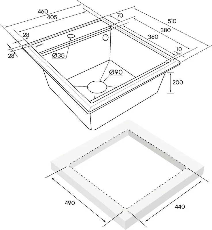 Мойка кухонная Paulmark Stepia + Step PM114651-DG+R375-BS графит Sancos — официальный сайт