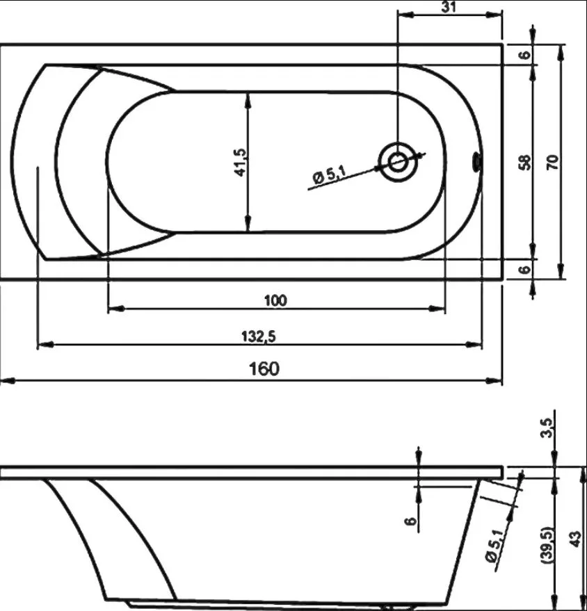 Акриловая ванна Riho Miami B059001005 без опоры 160x70 см, встраиваемая, белая Sancos — официальный сайт