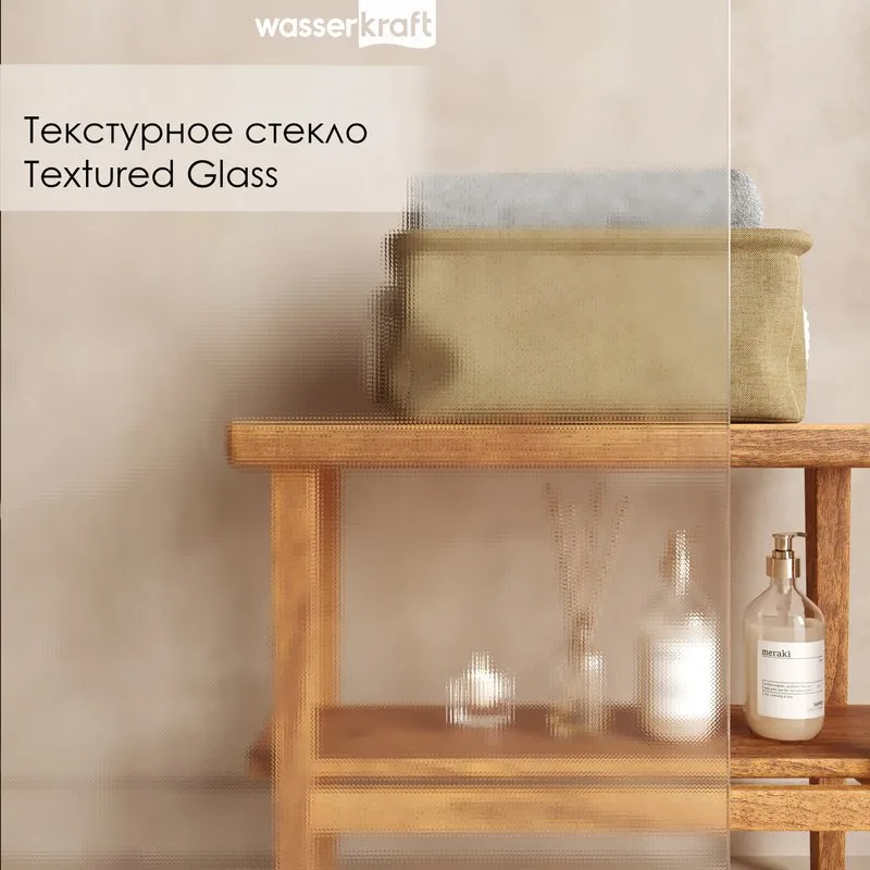 Душевая перегородка Wasserkraft Rur 30W 120 см, профиль хром, стекло текстурное Sancos — официальный сайт