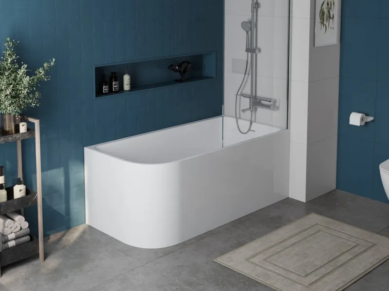 Акриловая ванна BelBagno BB712-1700-730-L 170x75 см, левая, пристенная, белая, асимметричная Sancos — официальный сайт