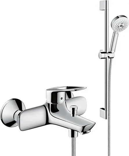 Смеситель для ванны с душем Hansgrohe Novus Loop 71340000, + Душевой гарнитур Hansgrohe Crometta 100 Sancos — Оригинал