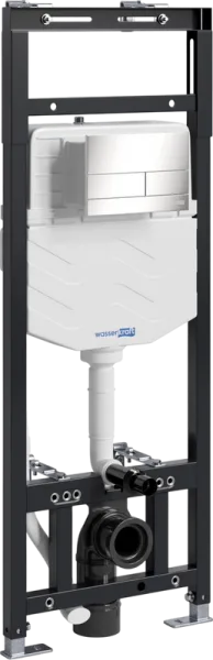 Система инсталляции для унитазов Wasserkraft Alme 15TLT.010.ME.BN04, с кнопкой смыва никель Sancos — Оригинал