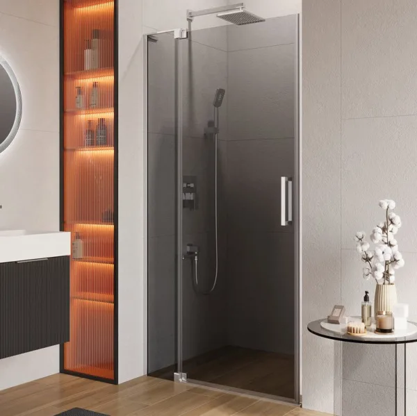 Душевая дверь в нишу Cezares Slider B 1 90/100 Grigio Cr профиль хром, стекло серое Sancos — Оригинал