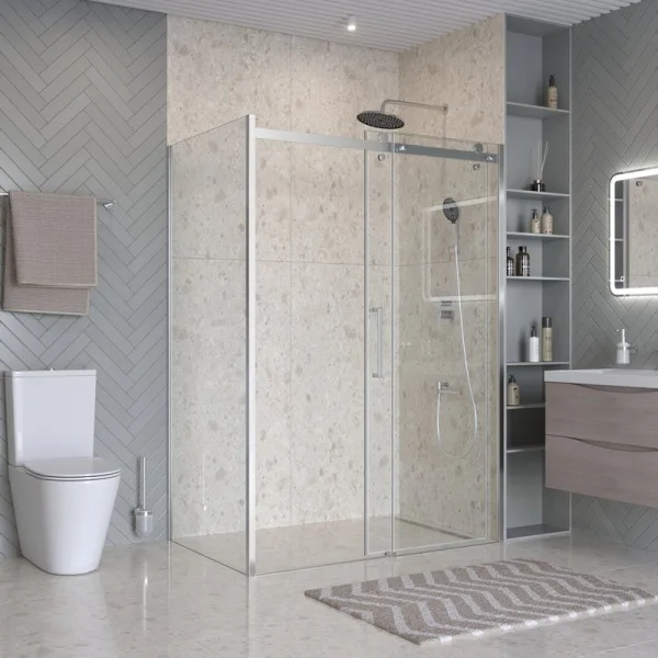Душевой уголок BelBagno Marino 2 AH-1-150/90-C-Cr 150x90, профиль хром, стекло прозрачное Sancos — Оригинал