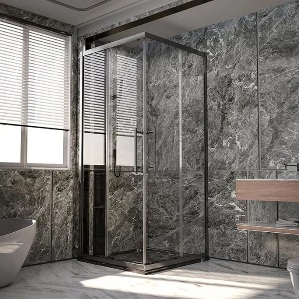 Душевой уголок Veconi Premium Trento PTC-20GR 80x80, профиль брашированный графит, стекло прозрачное Sancos — Оригинал