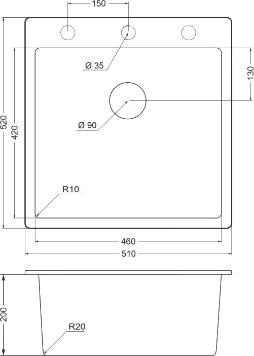 Мойка кухонная Emar Quartz EMQ-1510.Q Алмаз Sancos — официальный сайт