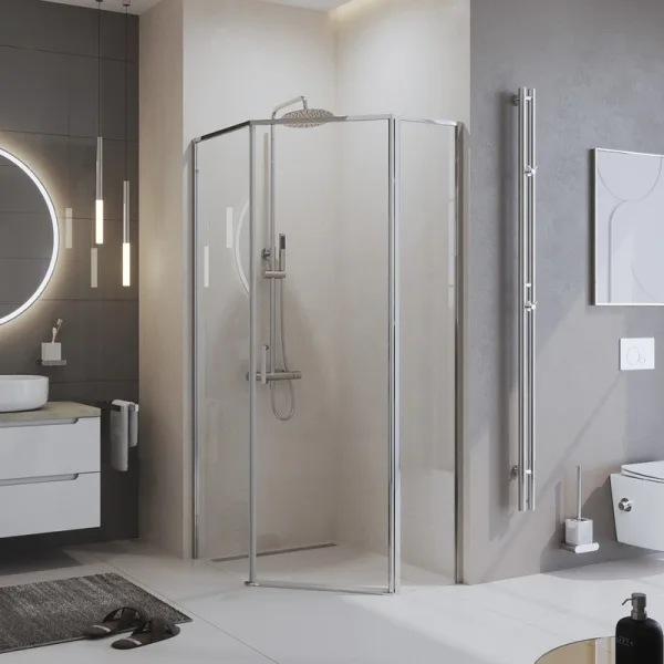 Душевой уголок BelBagno Uno 195 PH 1 100/80  C Cr стекло прозрачное Sancos — Оригинал