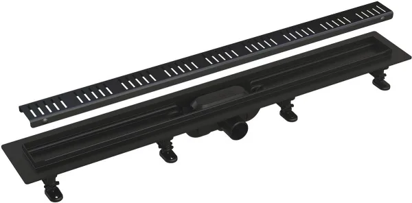 Душевой трап (лоток) AlcaPlast APZ10Black APZ10BLACK-950M, с решеткой и опорами Sancos — Оригинал