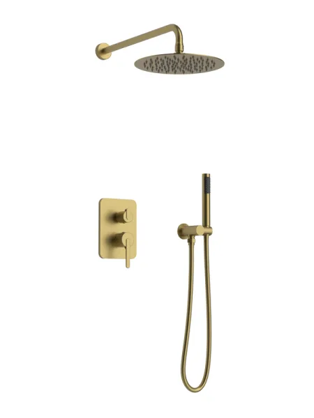 Душевой комплект ALTROBAGNO Юнион (Unione) 040111BG С ВНУТРЕННЕЙ ЧАСТЬЮ, матовое золото Sancos — Оригинал