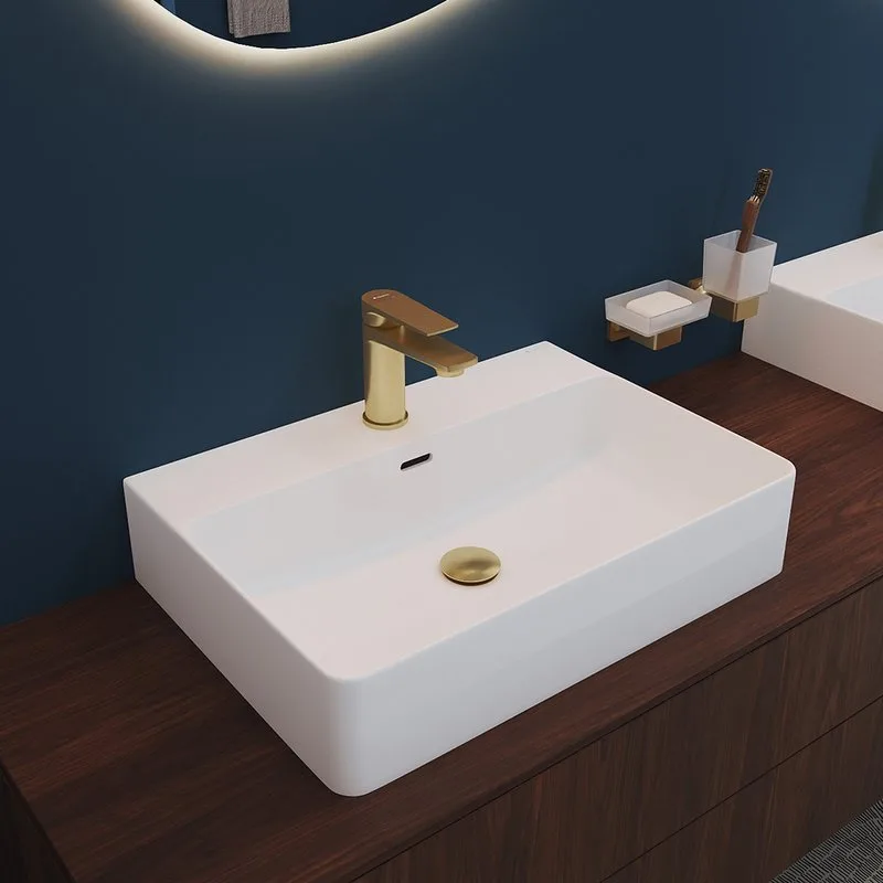 Смеситель Aqueduto Linha LIN0250, шлифованное золото Sancos — официальный сайт