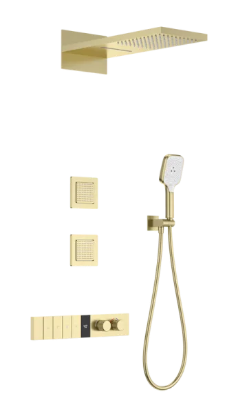 Душевой комплект Wonzon & Woghand WW-D4538-A-BG, С ВНУТРЕННЕЙ ЧАСТЬЮ, брашированное золото Sancos — Оригинал