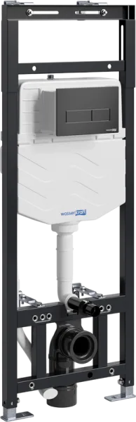 Система инсталляции для унитазов Wasserkraft Alme 15TLT.010.ME.MB03, с кнопкой смыва матовой черной Sancos — Оригинал
