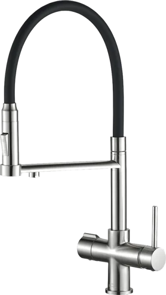 Смеситель для кухни Steel Hammer SH 2003 SATIN сатин, с гибким изливом Sancos — Оригинал