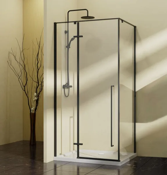 Душевой уголок Vincea Slim-N VSR-5SN9090CLB 90х90, профиль черный, стекло прозрачное Sancos — Оригинал
