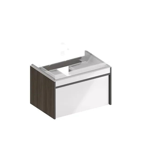 Тумба под раковину без столешницы KERAMA MARAZZI Modula 70 подвесная, арабика, глянцевая белая Sancos — Оригинал