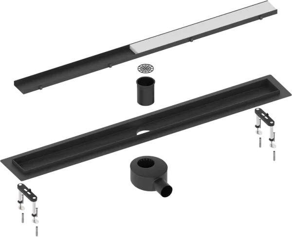 Душевой трап (лоток) Timo Drain Systems DS230209/03 900 двусторонняя панель plate под плитку, черный Sancos — Оригинал