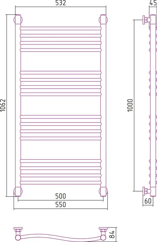 Полотенцесушитель водяной Сунержа Флюид + 100x50 Sancos — официальный сайт