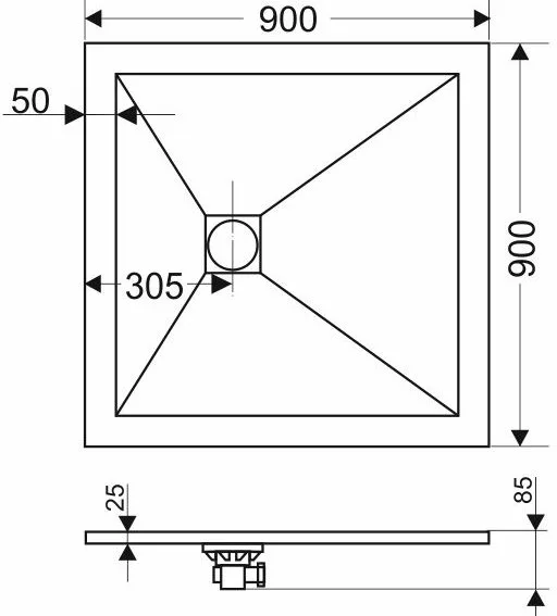 Поддон для душа RGW Stone Tray ST-0099G 90х90 Sancos — официальный сайт