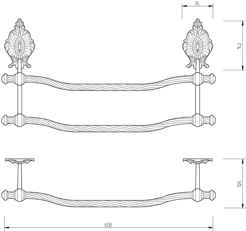 Полотенцедержатель Migliore Elisabetta 17006 бронза Sancos — официальный сайт