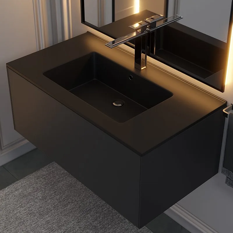 Мебельная раковина Uperwood Parma Quartz 291003008 85 см, матовая черная, уголь Sancos — официальный сайт