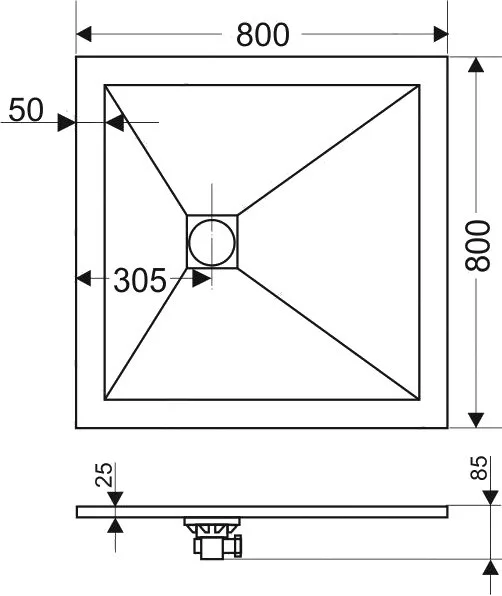 Поддон для душа RGW Stone Tray ST-0088G 80х80 Sancos — официальный сайт