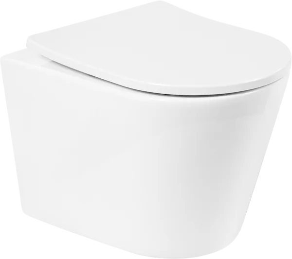 Унитаз подвесной BelBagno Flay-r BB053CHR BB2031SC с микролифтом, безободковый, глянцевый белый Sancos — Оригинал