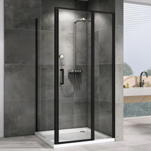 Душевой уголок Abber Sonnenstrand AG04120BS-S70B 120x70, профиль черный, стекло прозрачное Sancos — Оригинал