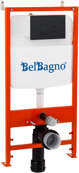 Комплект BelBagno BB026/BB084NERO, с кнопкой смыва черная матовая Sancos — Оригинал