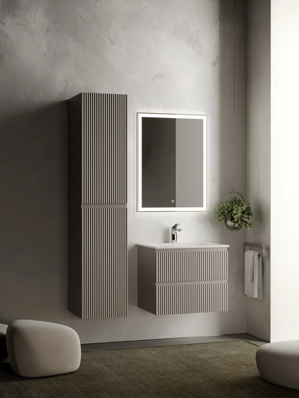 Шкаф-пенал для ванной Sancos Snob R 35 см, универсальный, Doha soft (пыльная роза) Sancos — официальный сайт