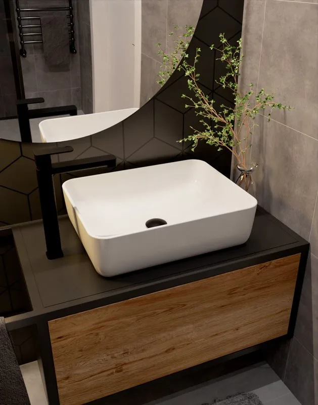 Смеситель для раковины высокий матовый черный, AQUAme Parma AQM6614MB Sancos — официальный сайт