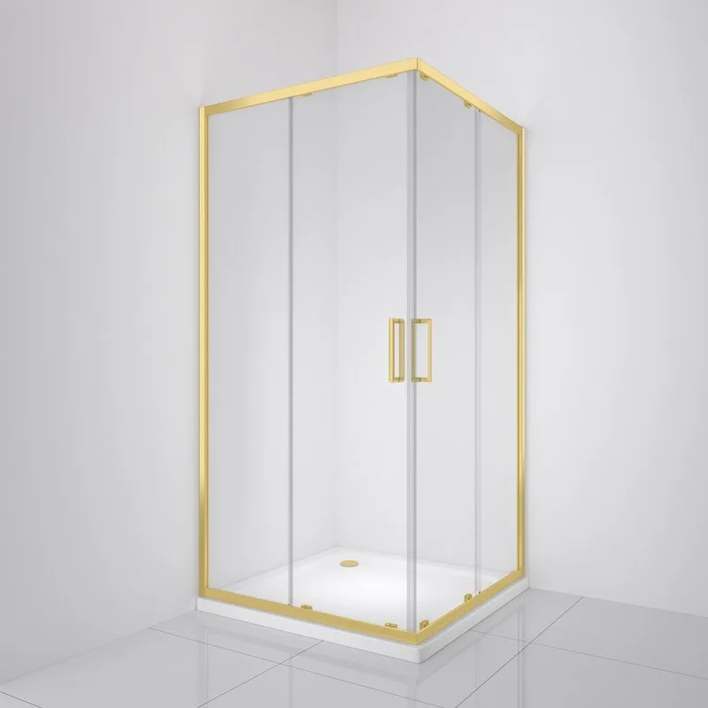 Душевой уголок BelBagno Luce A-2-80-C-ORO 80x80, профиль золото, стекло прозрачное Sancos — официальный сайт