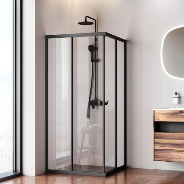 Душевой уголок AM.PM Sunny W87G-403-9090-BT 90x90 см, черный матовый Sancos — Оригинал