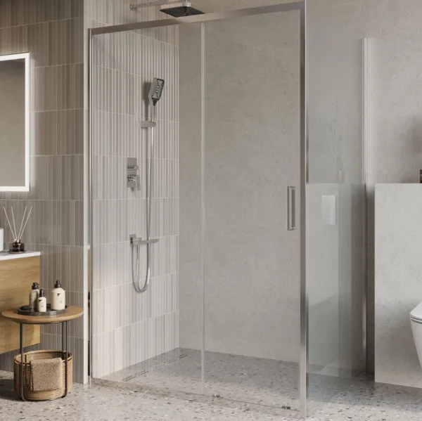 Душевой уголок BelBagno Luce AH-1-130/100-C-Cr профиль хром, стекло прозрачное Sancos — Оригинал