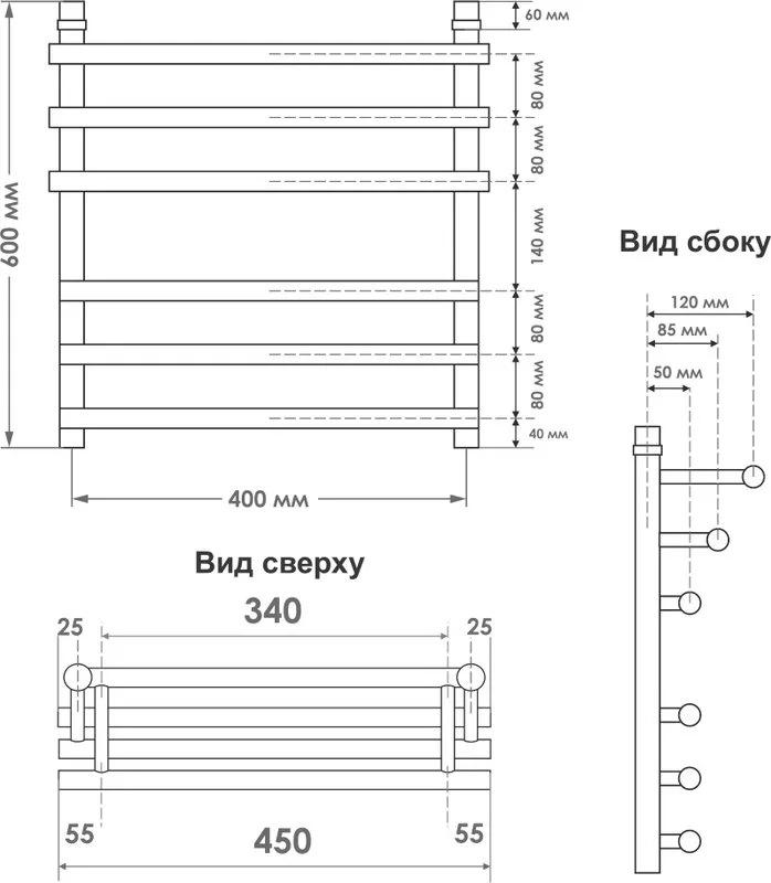 Полотенцесушитель водяной Indigo Just Shelf LJSHW60-40 серебристый Sancos — официальный сайт