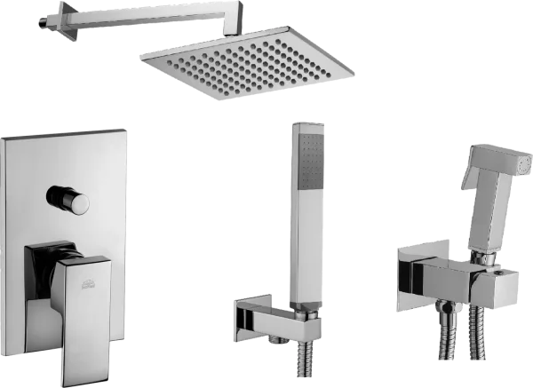 Комплект для ванной Paffoni Elle KITZEL015CR/MKING С ВНУТРЕННЕЙ ЧАСТЬЮ, верхний душ 30 см, хром Sancos — Оригинал