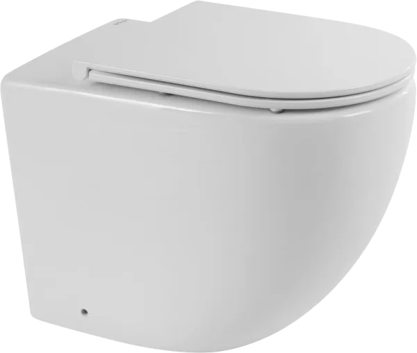 Унитаз приставной напольный BelBagno Sfera-r BB2141CBR сиденье BB870SC с микролифтом, безободковый,  Sancos — Оригинал