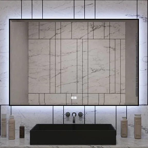 Зеркало Terminus Соренто 120х80 с подсветкой, с антизапотевателем, черное Sancos — Оригинал